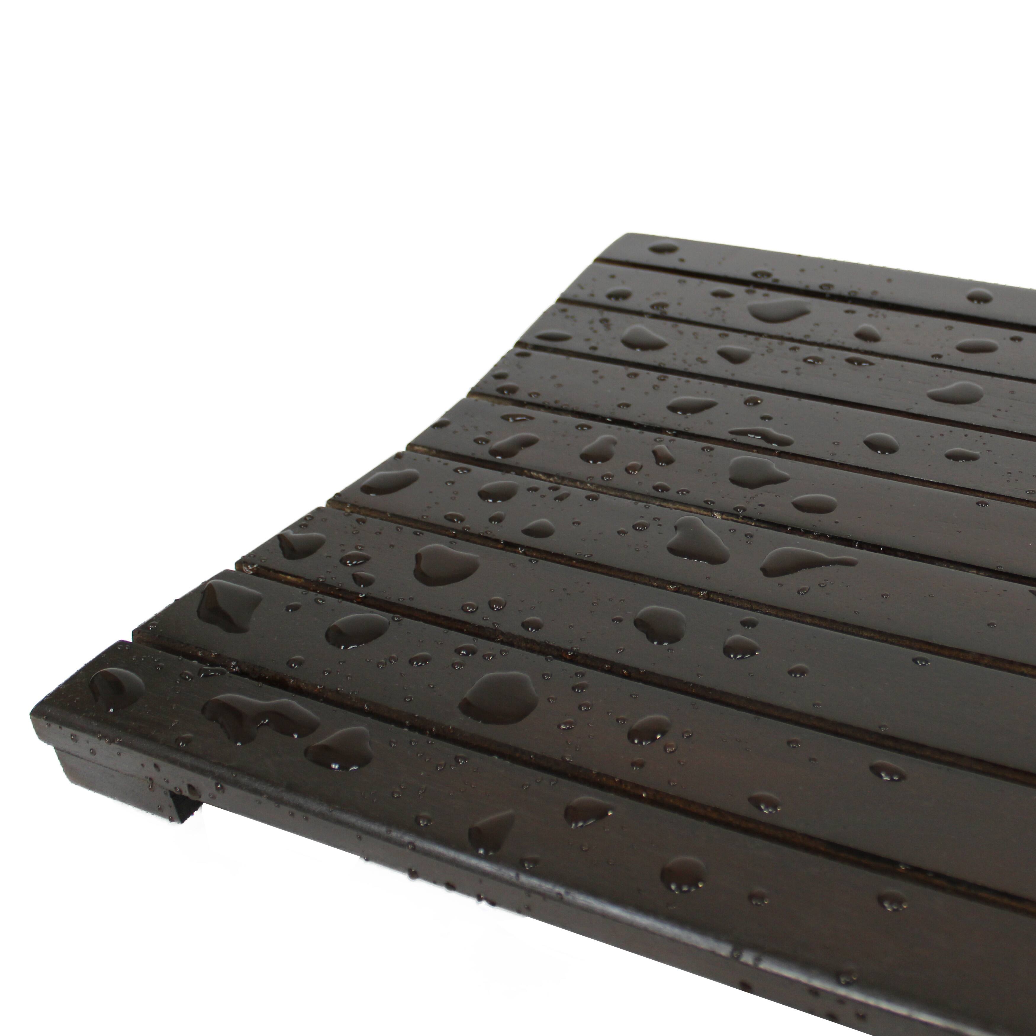 Alt View 1. DecoTeak - DecoTeak® Eleganto® 23”W Teak Floor Mat in a Woodland Brown Finish - Woodland Brown.