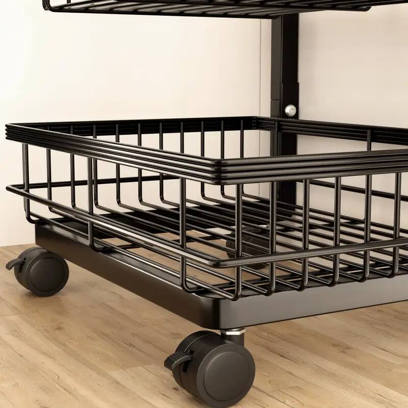 Alt View 1. Malletson - 4-Tier Kitchen Snack Cart with Wheels – Versatile Rolling Storage Cart for Kitchen - Black.