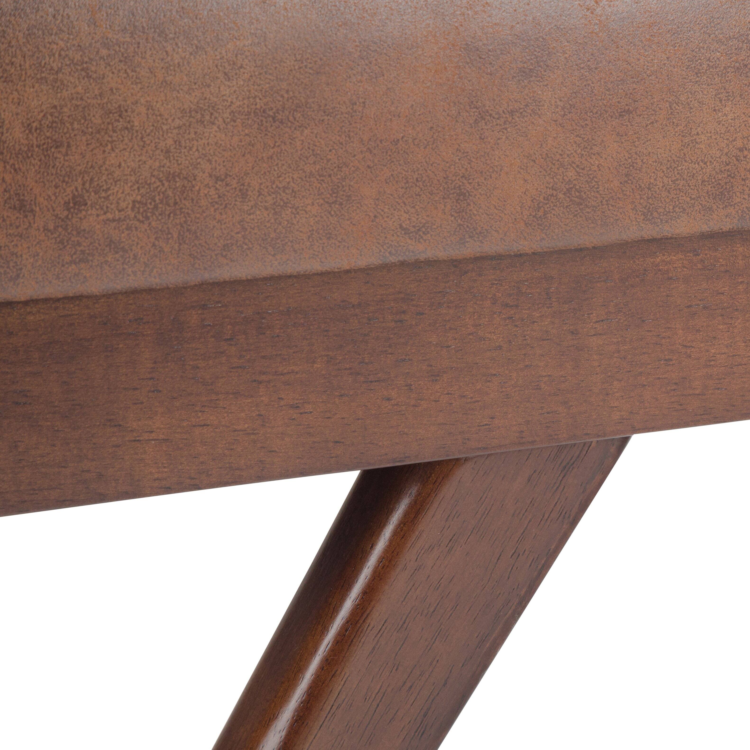 Alt View 15. Simpli Home - Chanelle Mid Century Ottoman Bench - Distressed Umber Brown.