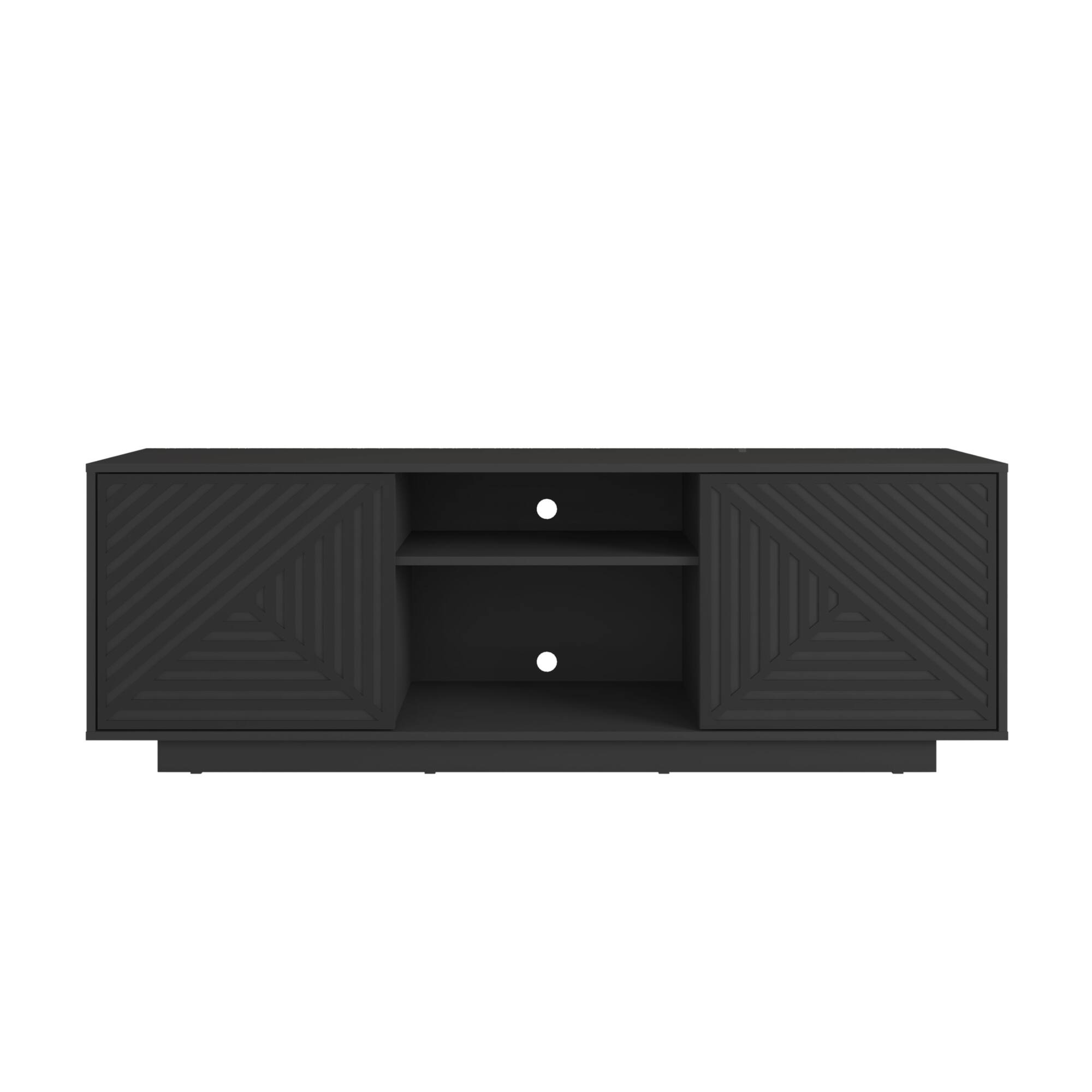 Alt View 2. GOODSILO - Modern TV Stand with Hidden Storage and Open Shelving for Screens Up to 70 Inches - Black.