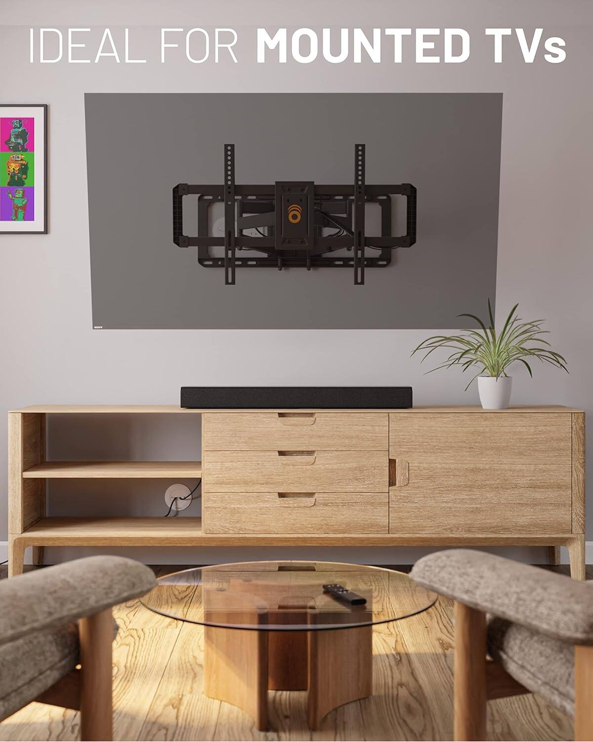 The text on the image is: "IDEAL FOR MOUNTED TVs."