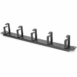 Rocstor - 1U 19IN METAL RACKMOUNT CABLE MANAGEMENT PANEL - 1U - MOUNTS TO STANDARD 19 2 O - Black