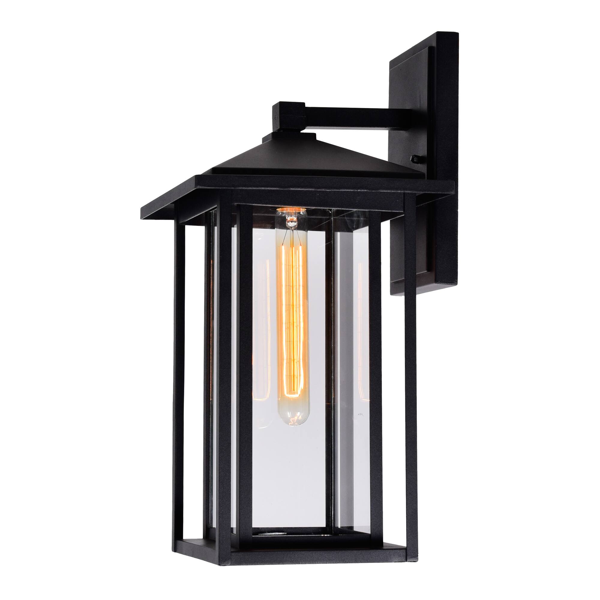 Left. CWI Lighting - Crawford 1 Light Black Outdoor Wall Light - Black.