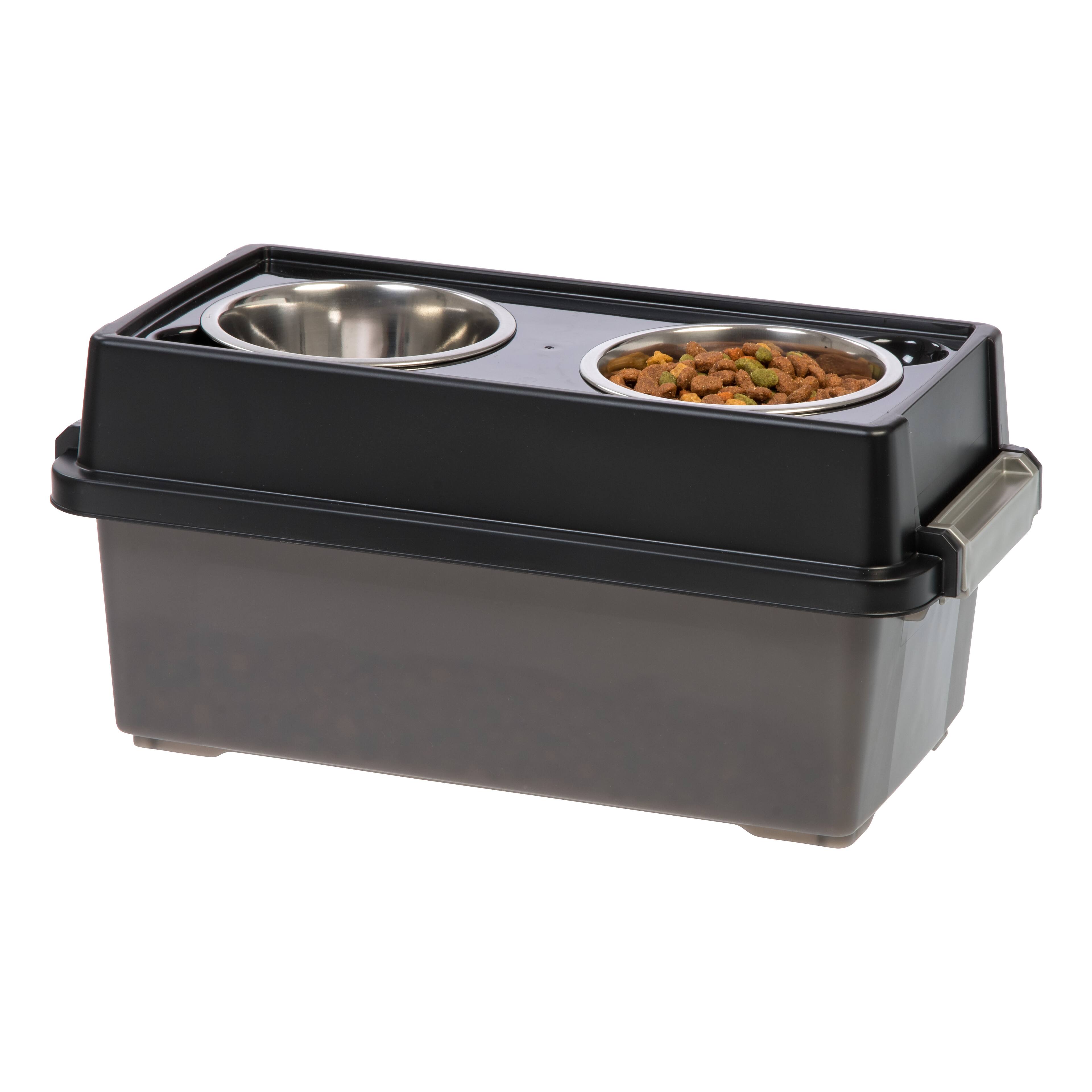 Alt View 3. IRIS USA - IRIS USA Elevated Dog Food Bowl with Airtight Pet Food Storage Container - Black.