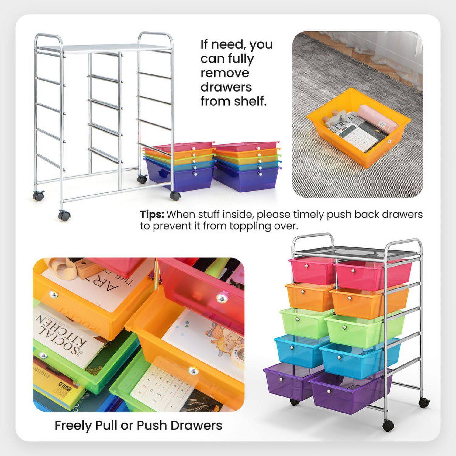 If need, you can fully remove drawers from shelf.

Tips: When stuff inside, please timely push back drawers to prevent it from toppling over.

Freely Pull or Push Drawers