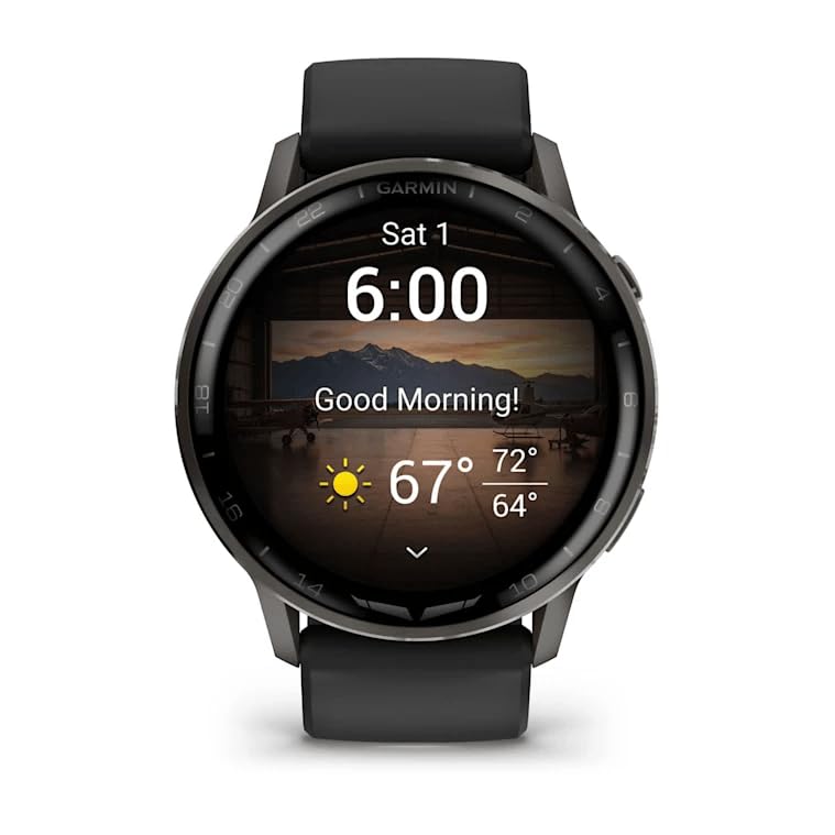 O2 GARMIN I 22 2 Sat 1 6:00 4 8T Good Morning! D - 16 72 67 64 0O 14 10