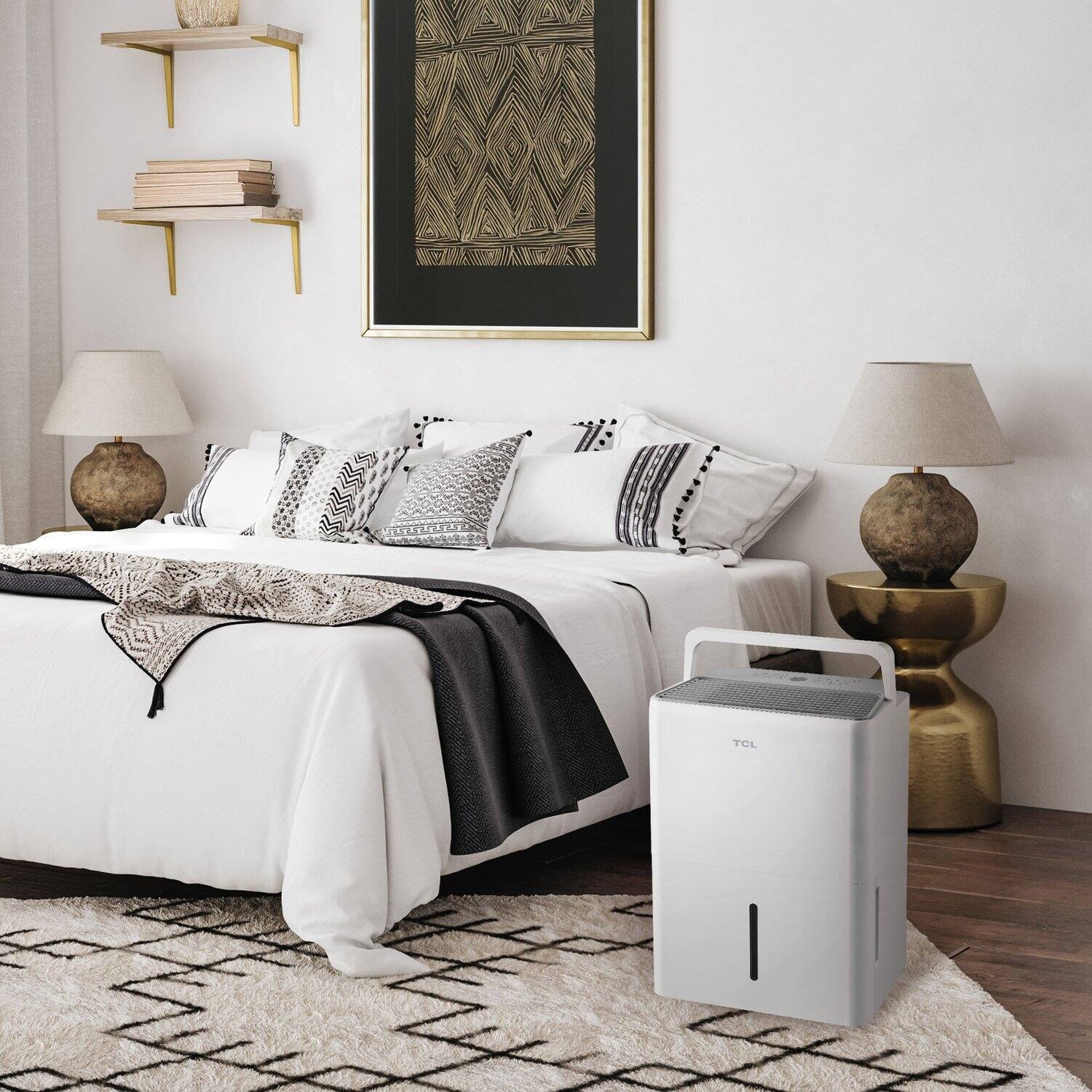 Alt View 13. TCL - TCL 32 Pint 3000 Sq. Ft. Portable Dehumidifier, ENERGY STAR® Certified, Quiet Operation, Bucket or Continuous Drain - White.