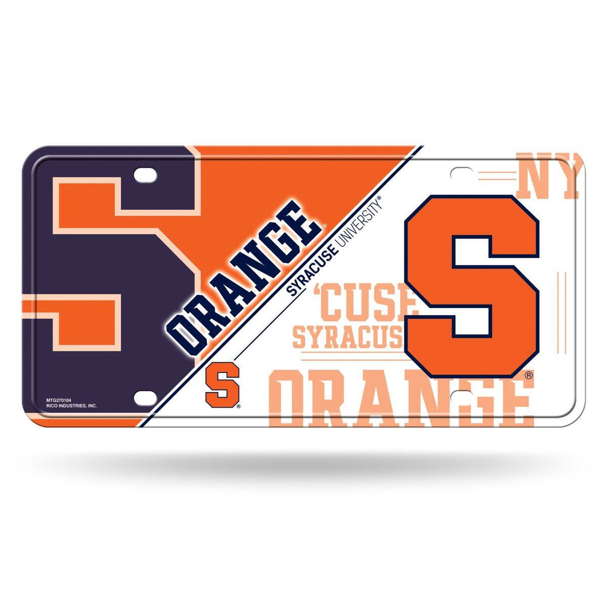 Syracuse Orange Multi-Color Standard 12x6 Metal License Plate Auto Tag