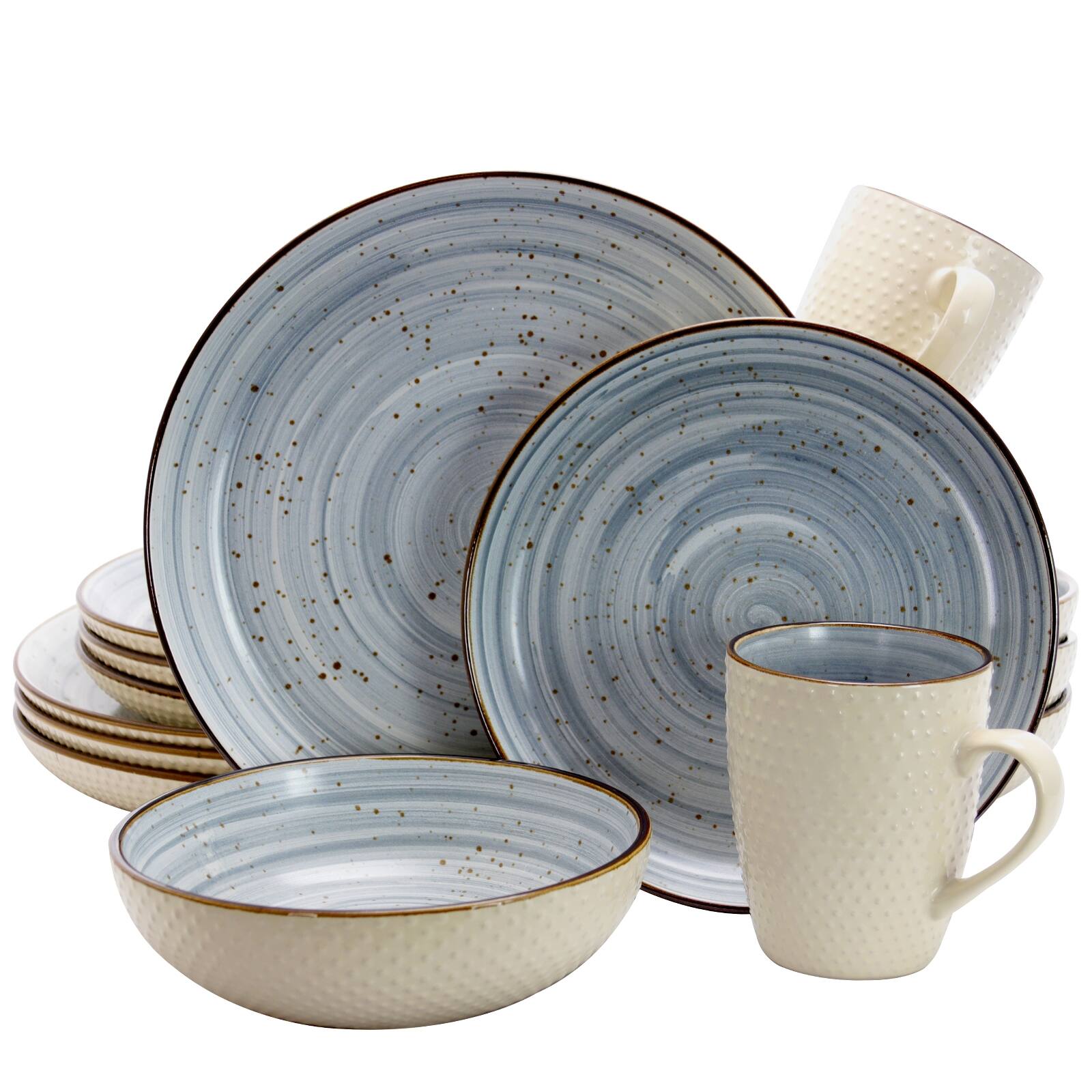 Alt View 2. Elama - Elama Mellow 16-Piece Dinnerware Set in Powder Blue - Powder Blue.