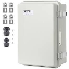 VEVOR - Outdoor Electrical Junction Box,16.93 x 12.99 x 7.09 in,ABS Plastic Electrical Enclosure Box with Hinged Cover Stainless - Gray