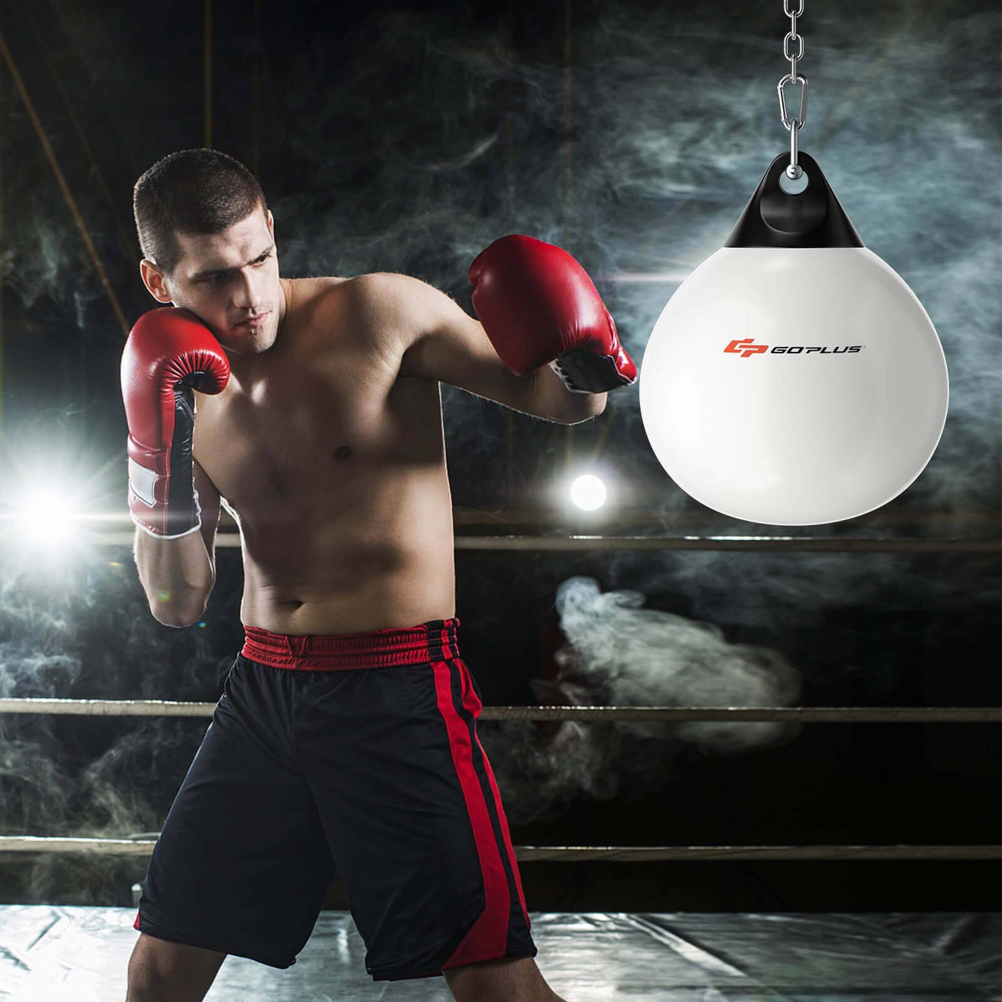 Alt View 1. Costway - Costway Water Punching Bag 21" 180 Pound Heavy Punching Bag with Adjustable Metal Chain - White.