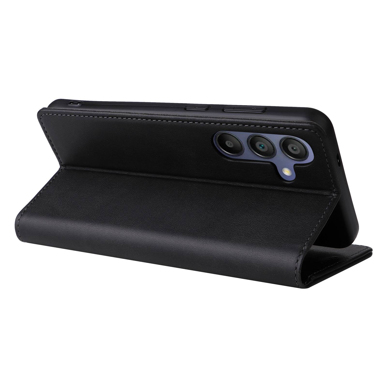 Back. Dteck - Case for Samsung Galaxy A16 5G,Wallet Case with Card Holder for Women Men,Shockproof PU Leather Flip Kickstand Cover - Black.