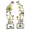 Front. VEVOR - Plant Stand Indoor with Grow Lights, 65.5 in Tall 7-Tiered Lighted Plant Shelf, 2 Pack Metal Corner Plants Holder - Brown + Black.