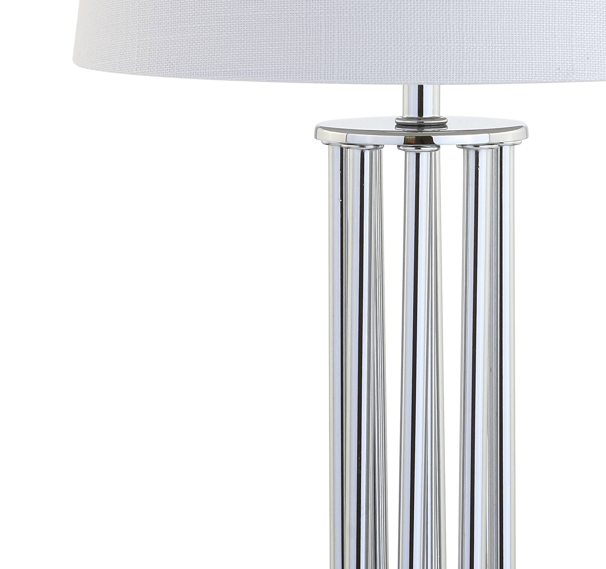 Alt View 6. Jonathan Y - Lillian 18" Metal Mini LED Table Lamp, Chrome - Chrome.