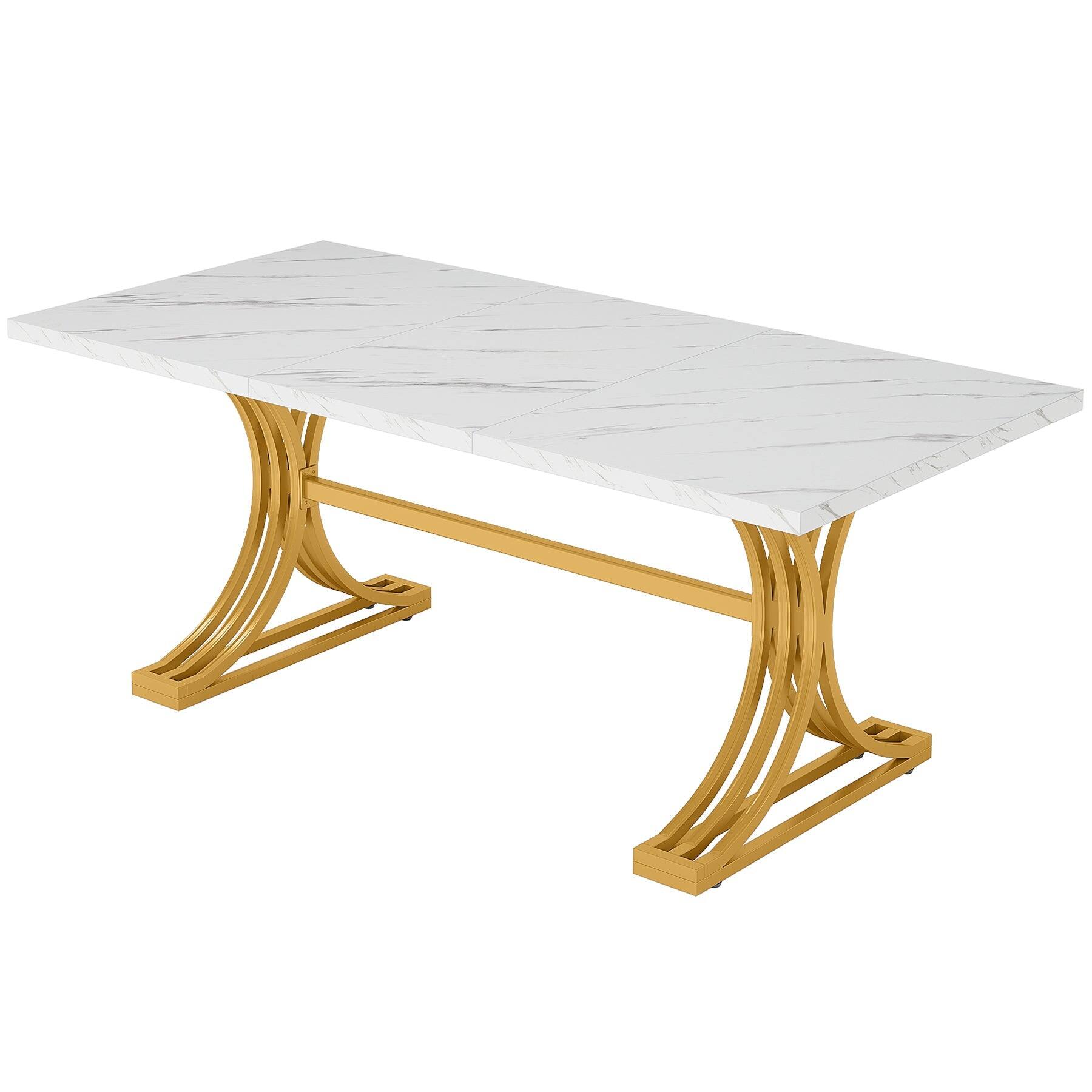 Alt View 3. Tribesigns - Office Multipurpose Table, For Everyday Items and Shared Use in Workspaces and Reception Areas - White.