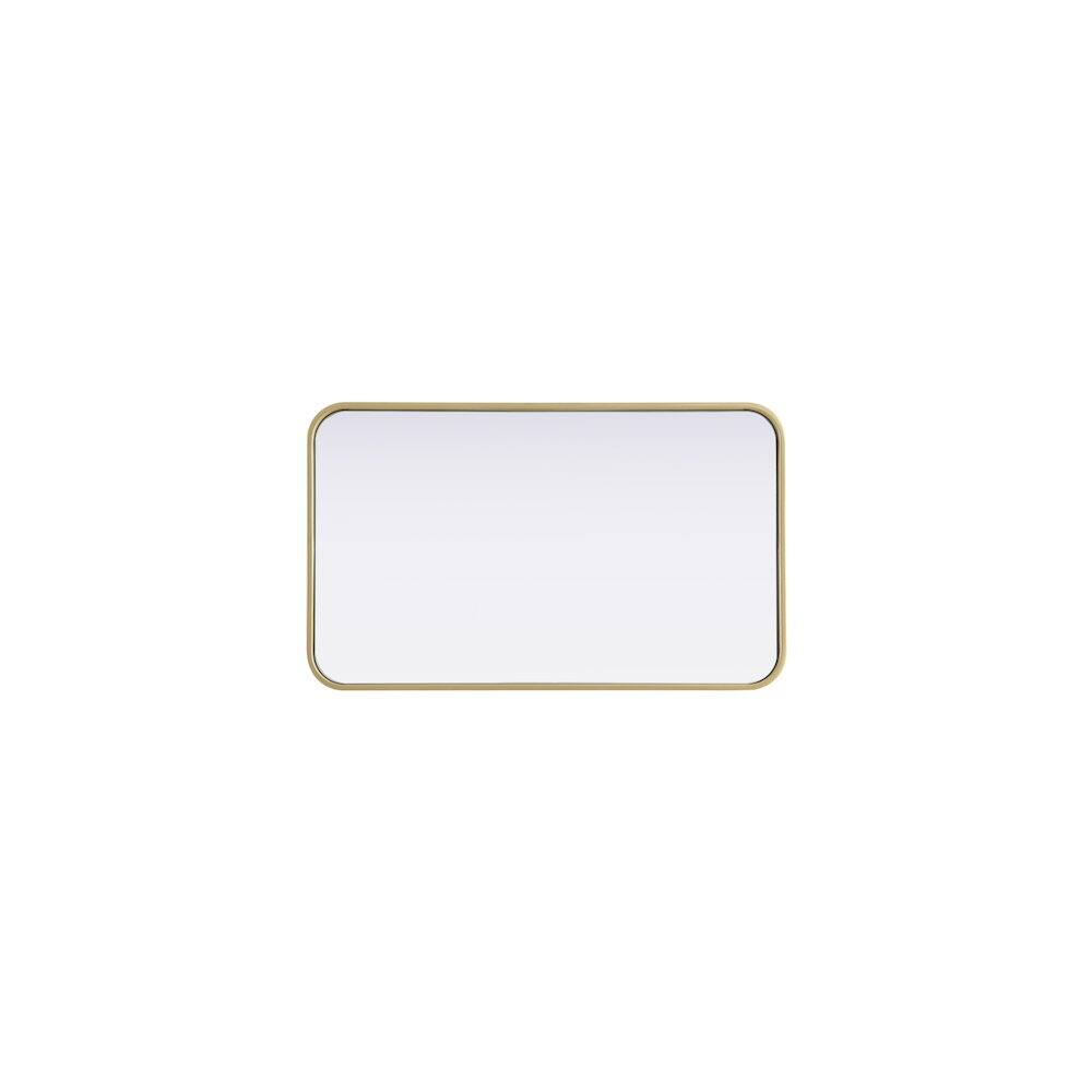 Alt View 4. Elegant Decor - Contour Metal Rectangle Mirror 18x30 in Brass - Brass.