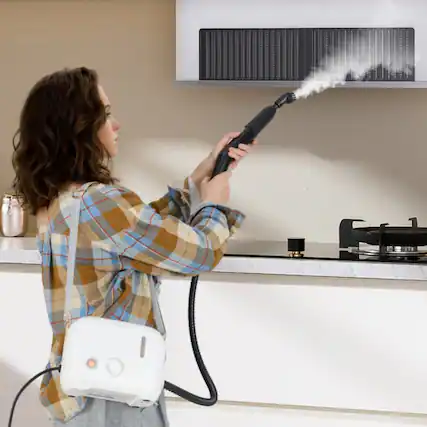 Front. LUCKY ONE - 1500W Portable Steam Cleaner 34 oz Tank 15s Preheat Adjustable Steam - White.