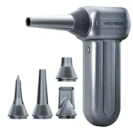 WOLFBOX - Cordless Rechargeable Air Duster with 3-Speed Control - Electric Air Blower for Multi-Purpose Cleaning - Silver
