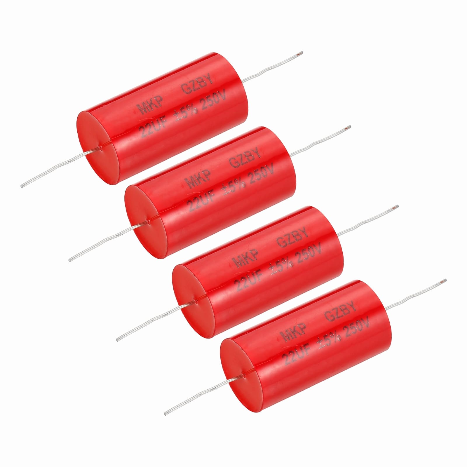 Unique Bargains - 4pcs 22uf Frequency Divider Capacitor, 250V Axial Audio Speaker Crossover MKP Film Capacitor - Red price history on PriceWatchPro
