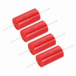 Unique Bargains - 4pcs 22uf Frequency Divider Capacitor, 250V Axial Audio Speaker Crossover MKP Film Capacitor - Red