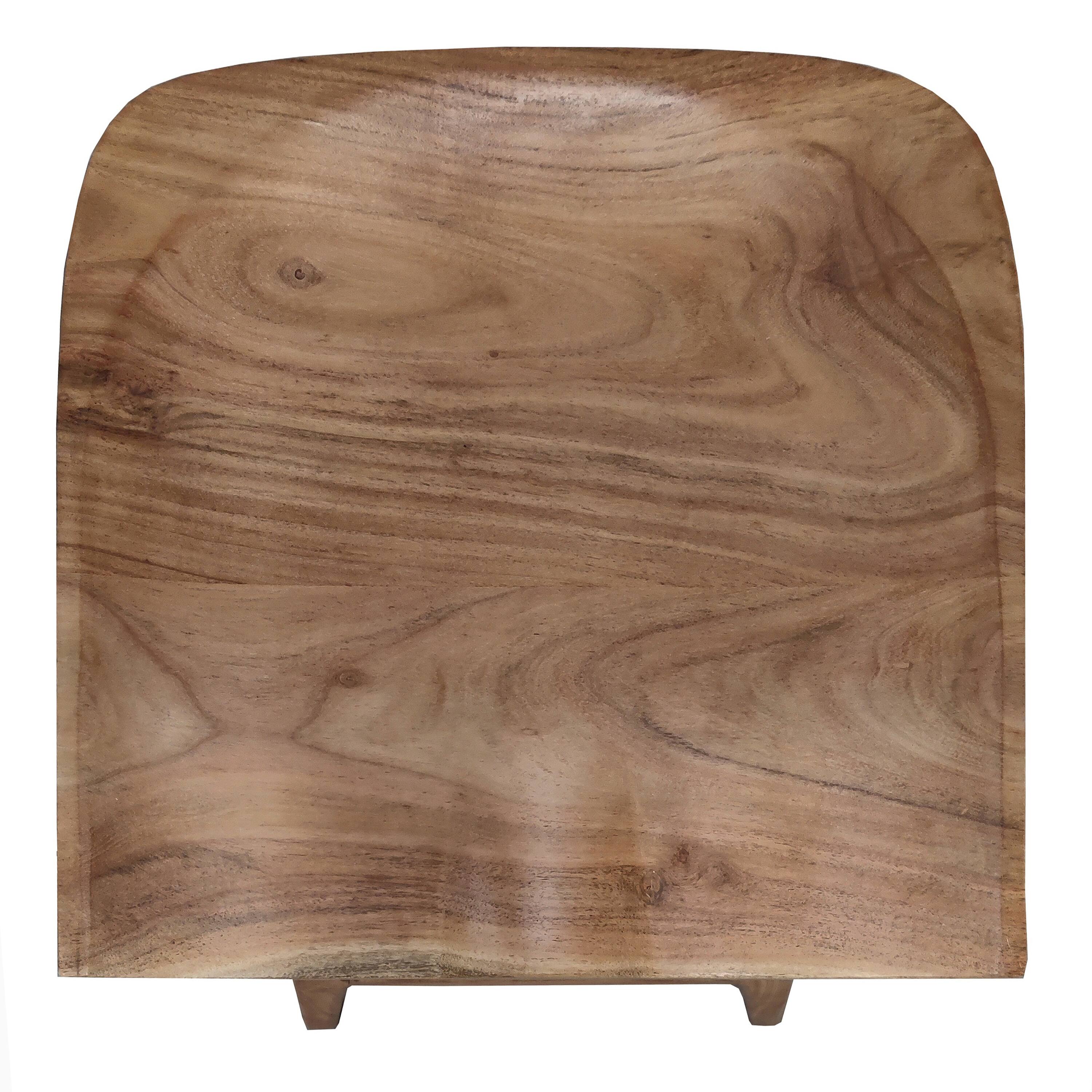 Alt View 3. Manhattan Lane - Tisa 29 Inch Backless Barstool, Handcrafted Saddle Seat in Acacia Wood - Natural Brown.