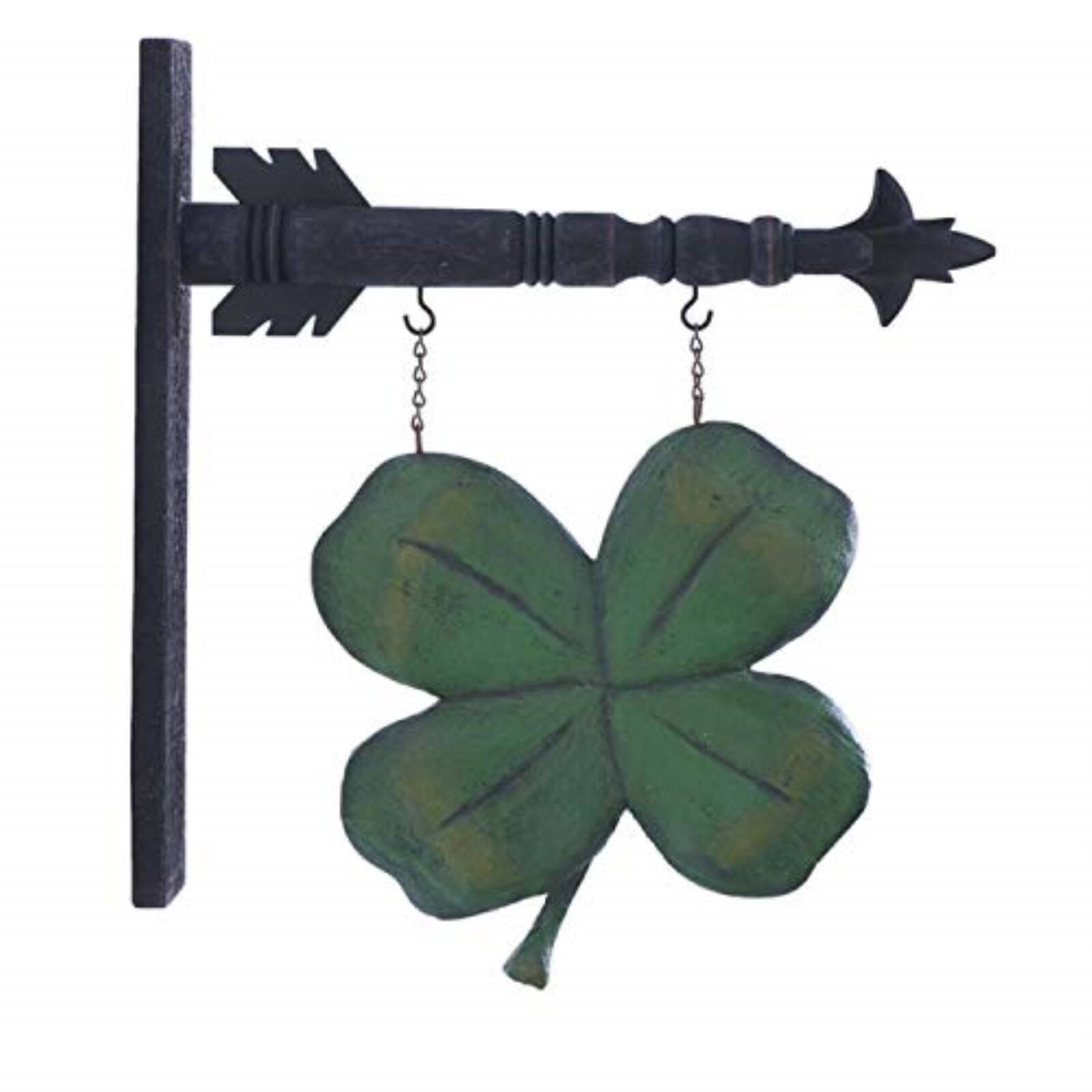 Angle. K&K Interiors - K&K Interiors Green Four Leaf Clover Arrow Replacement Sign 14 inch - Arrow Sold Separately - Green.