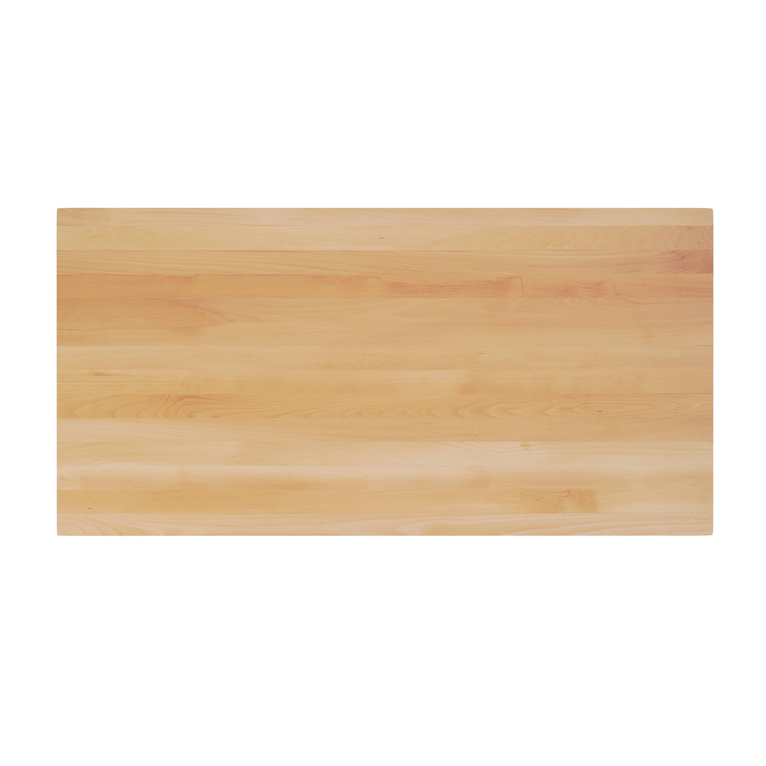Alt View 1. Flash Furniture - Bennett 30" x 60" Solid Wood Commercial Indoor Tabletop in Natural with 22" x 22" Dining Height Rust-Resistant Silver Ca - Natural.