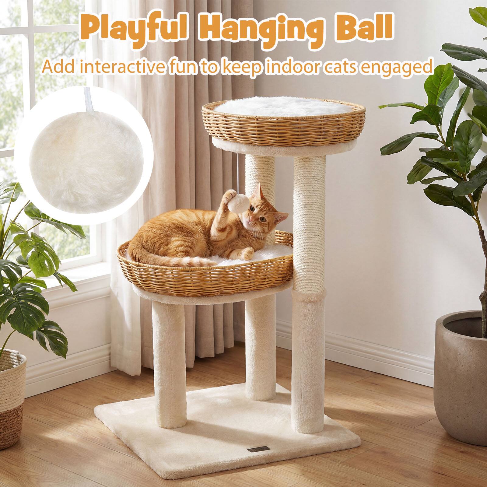 Playful Hanging Ball  
Add interactive fun to keep indoor cats engaged