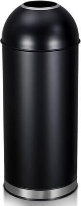 Jojoka - 17 Gallon Open Top Commercial Trash Can, Heavy Duty Brushed Stainless Steel with Anti-Slip Base - Black