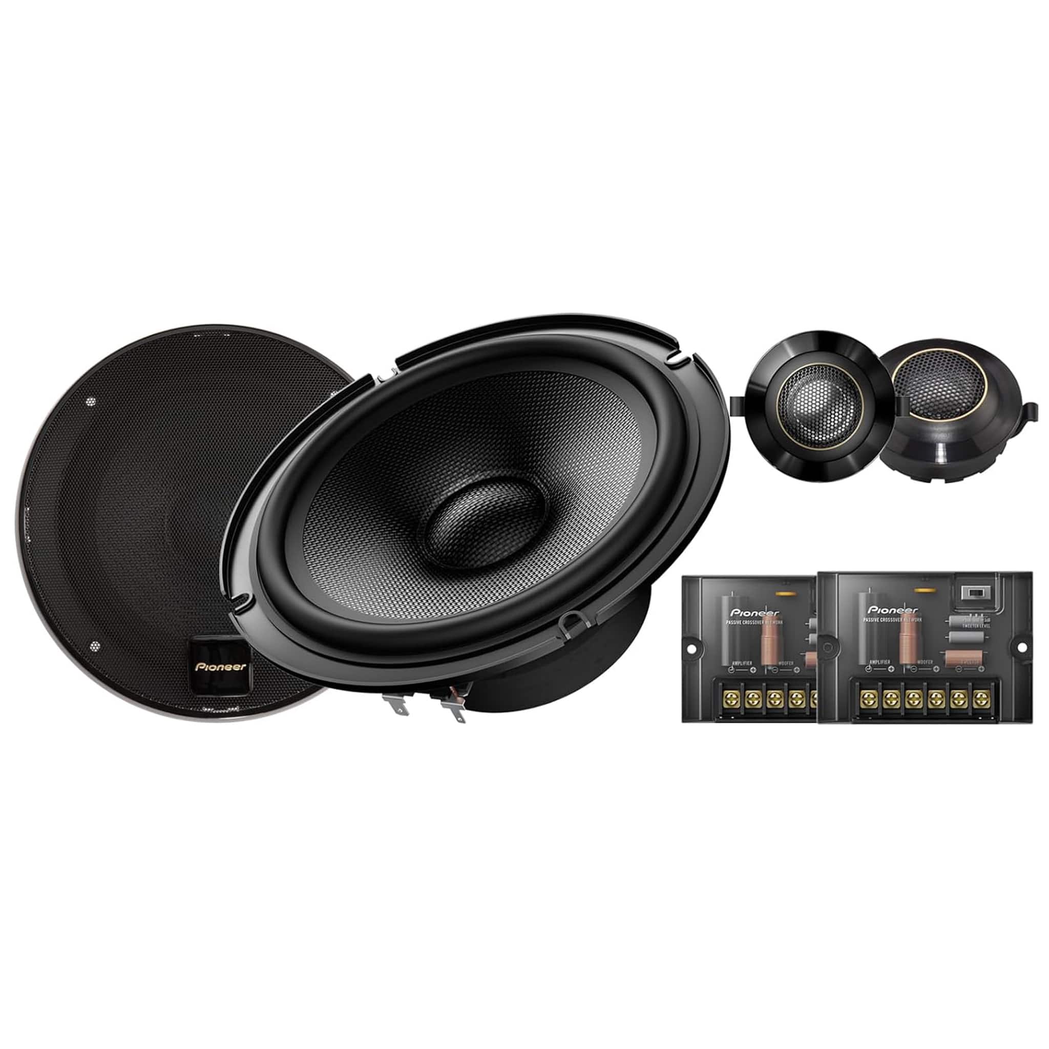 Pioneer - 6-1/2" 2-way, 330 W Max Power, Twaron Dual Layer Cone, 29mm Aluminum Alloy Dome Tweeter - Component Speakers (pair) - Black