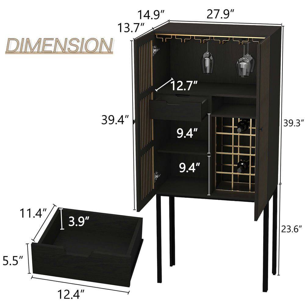 DIMENSION

- 14.9" (Width)
- 13.7" (Depth)
- 27.9" (Height)
- 39.4" (Height)
- 12.7" (Shelf Height)
- 9.4" (Shelf Depth)
- 39.3" (Height)
- 9.4" (Shelf Depth)
- 11.4" (Drawer Width)
- 3.9" (Drawer Depth)
- 5.5" (Drawer Height)
- 12.4" (Drawer Width)
- 23.6" (Height)