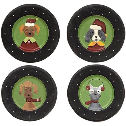 Front. BreeBe - *Christmas Dog Plate 4 Asstd. - Multicolor.