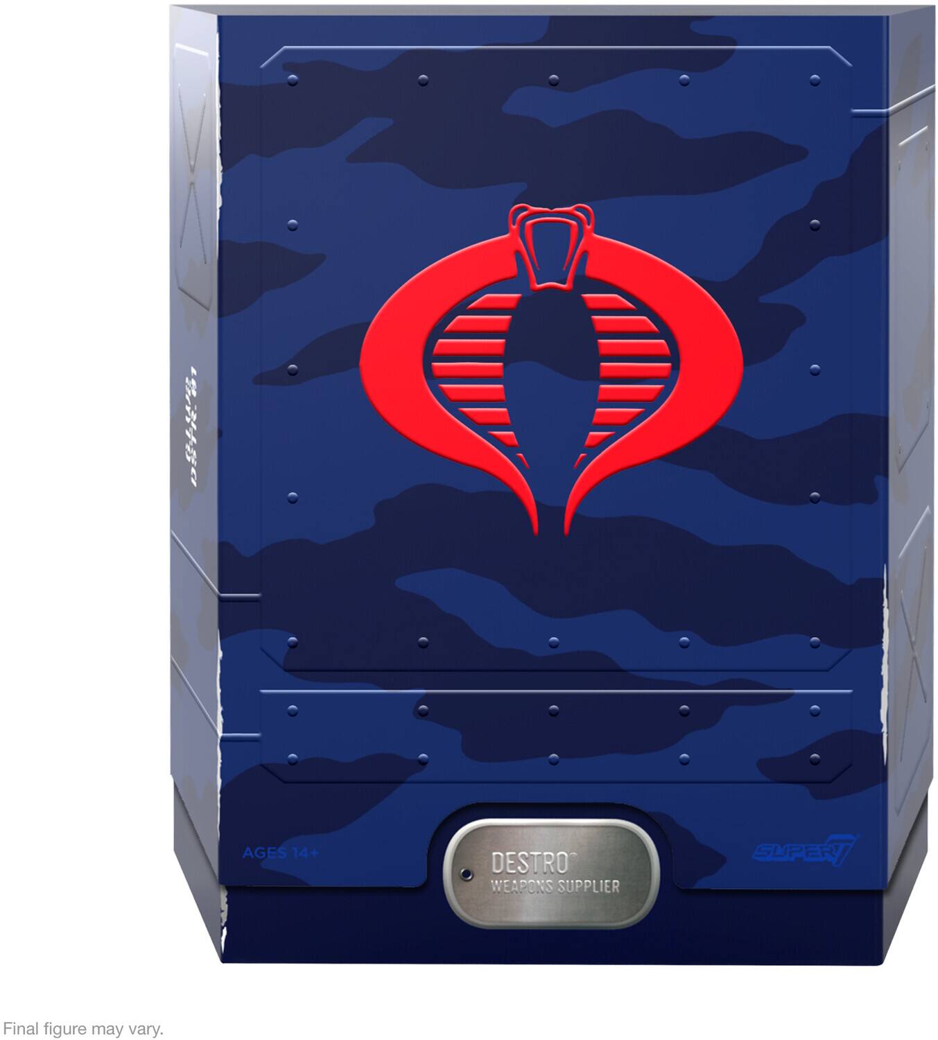 AGES 14+ DESTRO WEAPONS SUPPLIER. Final figure may vary.