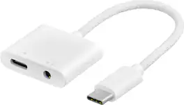 Insignia™ - USB-C to 3.5 mm Audio Adapter with Charging - White
