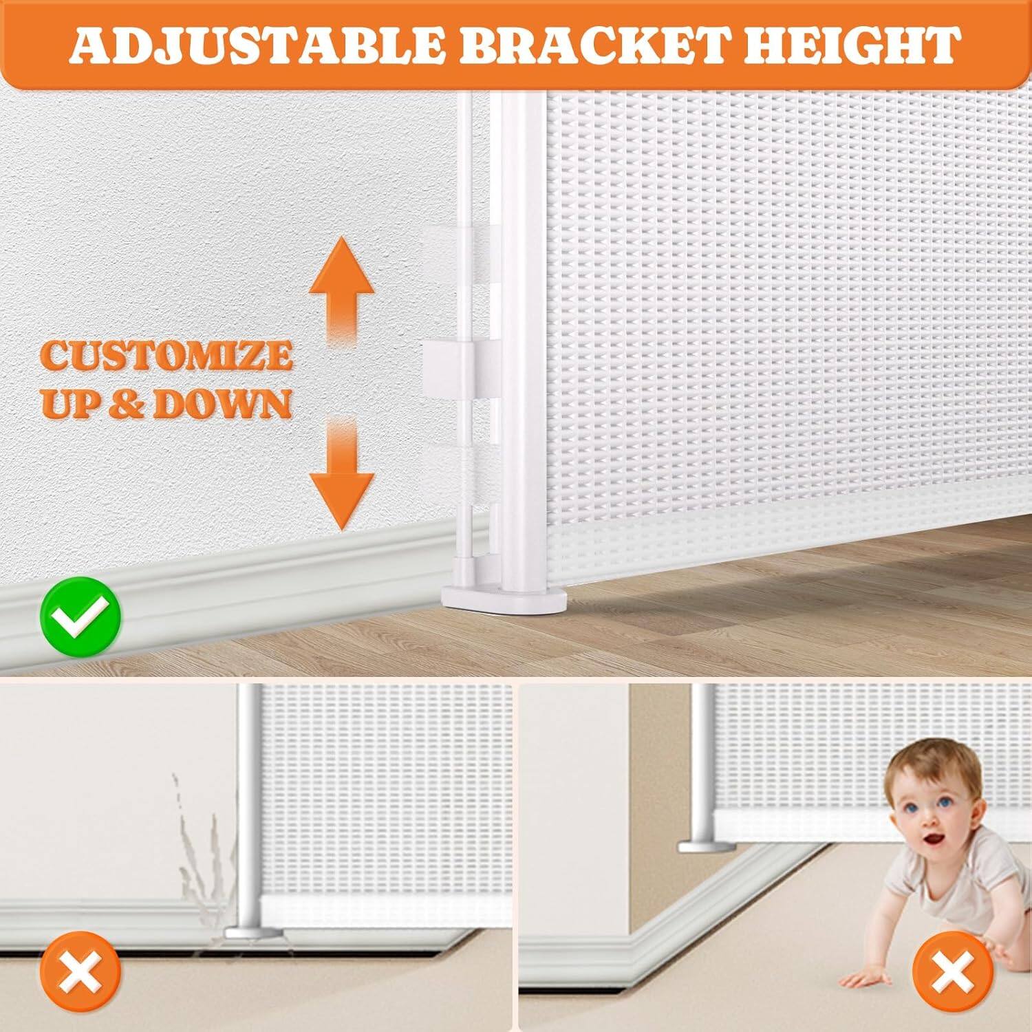 ADJUSTABLE BRACKET HEIGHT CUSTOMIZE UP & DOWN x X