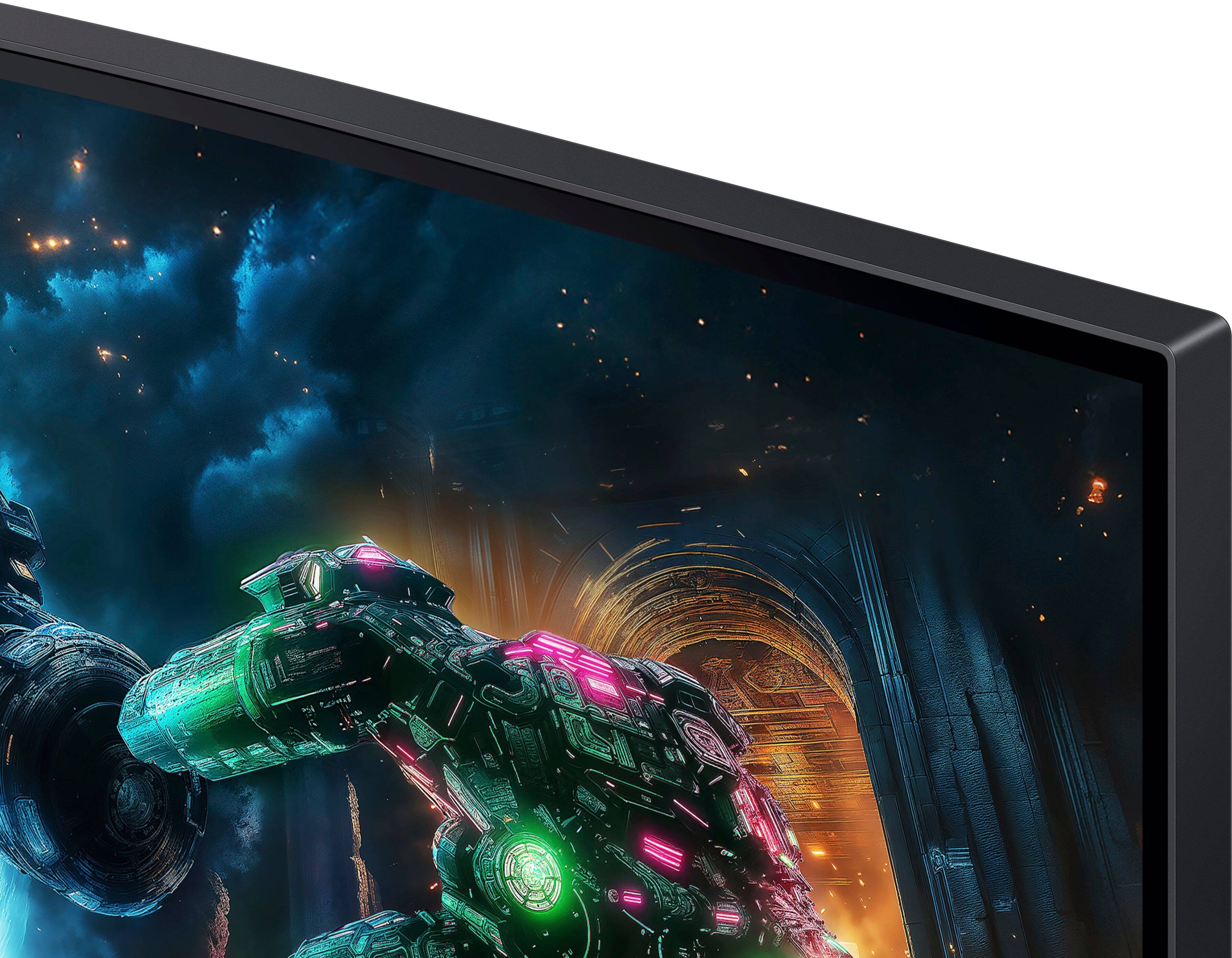 Alt View 27. Samsung - 37" Odyssey G75F 4K 165Hz 1ms AMD FreeSync Prem Pro Curved Gaming Monitor with HDR 600 (DisplayPort, HDMI) - Black.