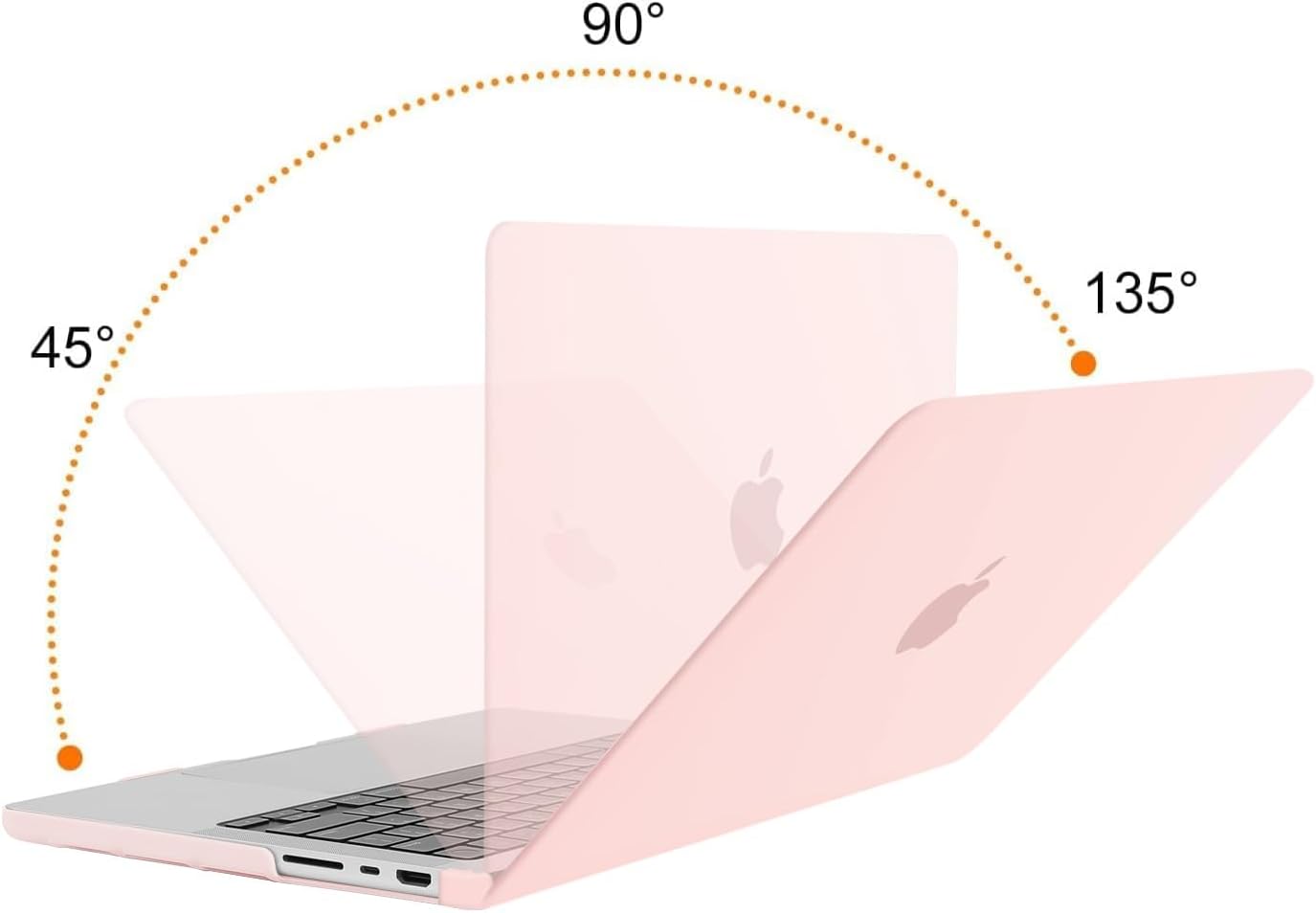 Back. mosiso - Case for MacBook Pro 14 inch Case M5 M4 M3 M2 M1 2026-2021 A3427 A3426 A3434 A3112 A3185 A3401 A2918 A2992 A2779 A2442 - Chalk Pink.