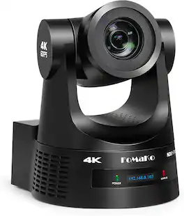 FoMaKo - K600N 4K 60fps NDI PTZ Camera 20x Optical Zoom AI Auto-Tracking for Church Worship & Live Studio - Black