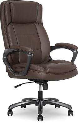 Front. Thomasville Furniture - Lansing Ergonomic Polyurethane Big & Tall Chair, 400 lb. Capacity, Dark Walnut Brown (52398-DBRN) - Dark Walnut Brown.