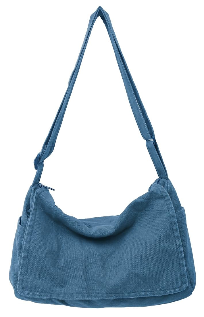 Skar Audio - Messenger Bag For Women Men Satchel Canvas Crossbody Shoulder Casual Sling This messenger bag is easily fits - Blue