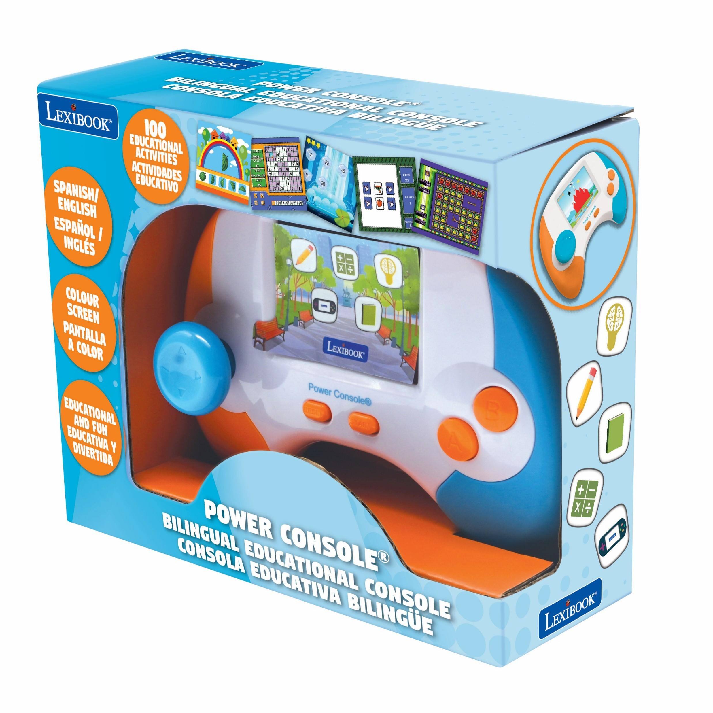 LexiBook Power Console Bilingual Educational Console  
100 Educational Activities  
Spanish/English  
Colour Screen  
Educational and Fun  
Power Console
