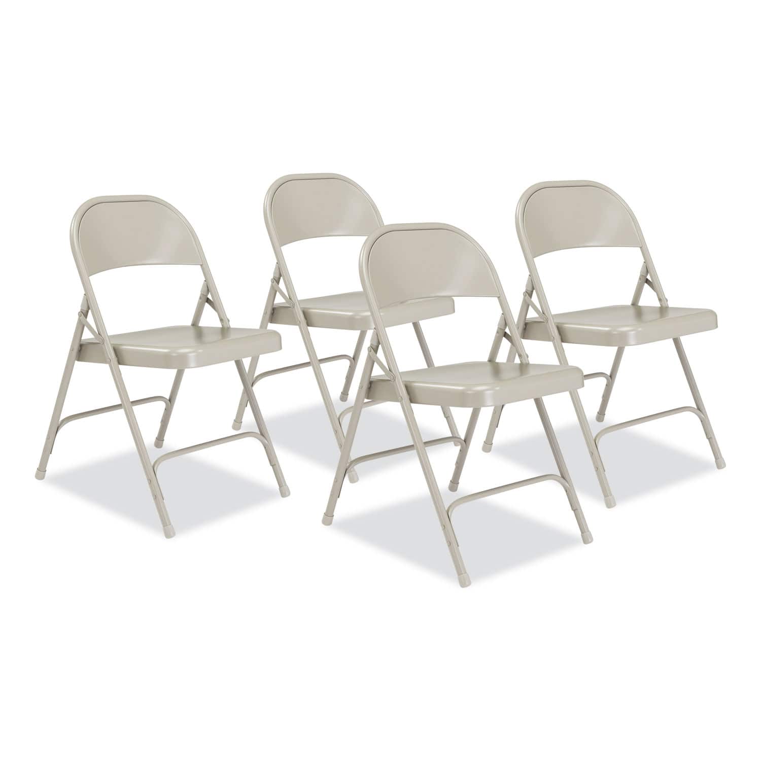 National Brand- 50 Series All-Steel Folding Chair Supports Up to 500 lb 16.75 Seat Height Seat Back Base 4/Carton- Gray