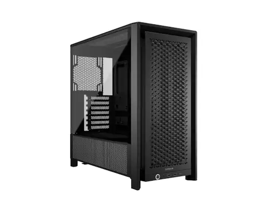 Front. CORSAIR - Corsair Frame 4000D Black Steel / Tempered Glass ATX Mid Tower Computer Case - Black.