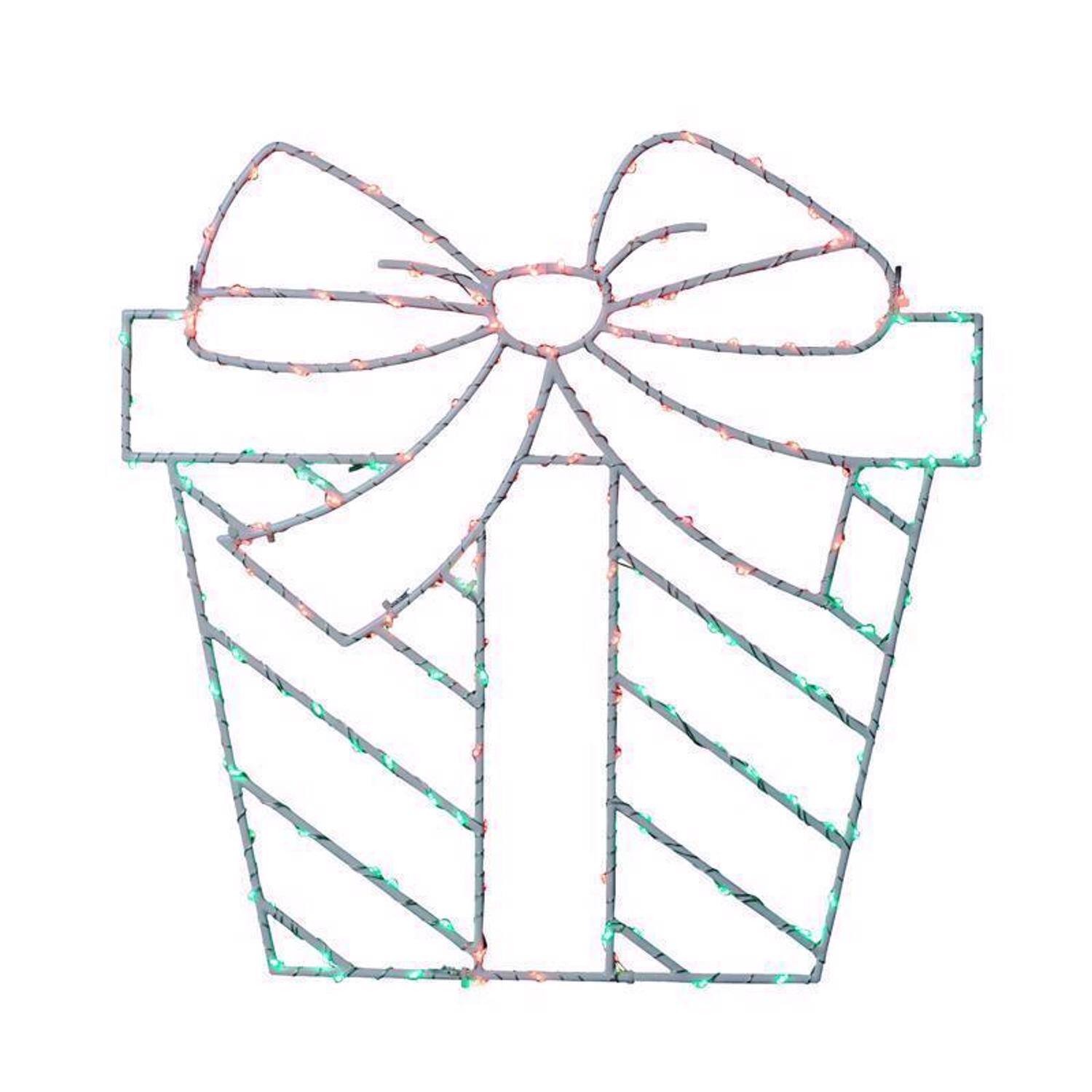 Front. Celebrations - Celebrations LED Multi Present Silhouette 15 in. Hanging Decor - Multicolored.