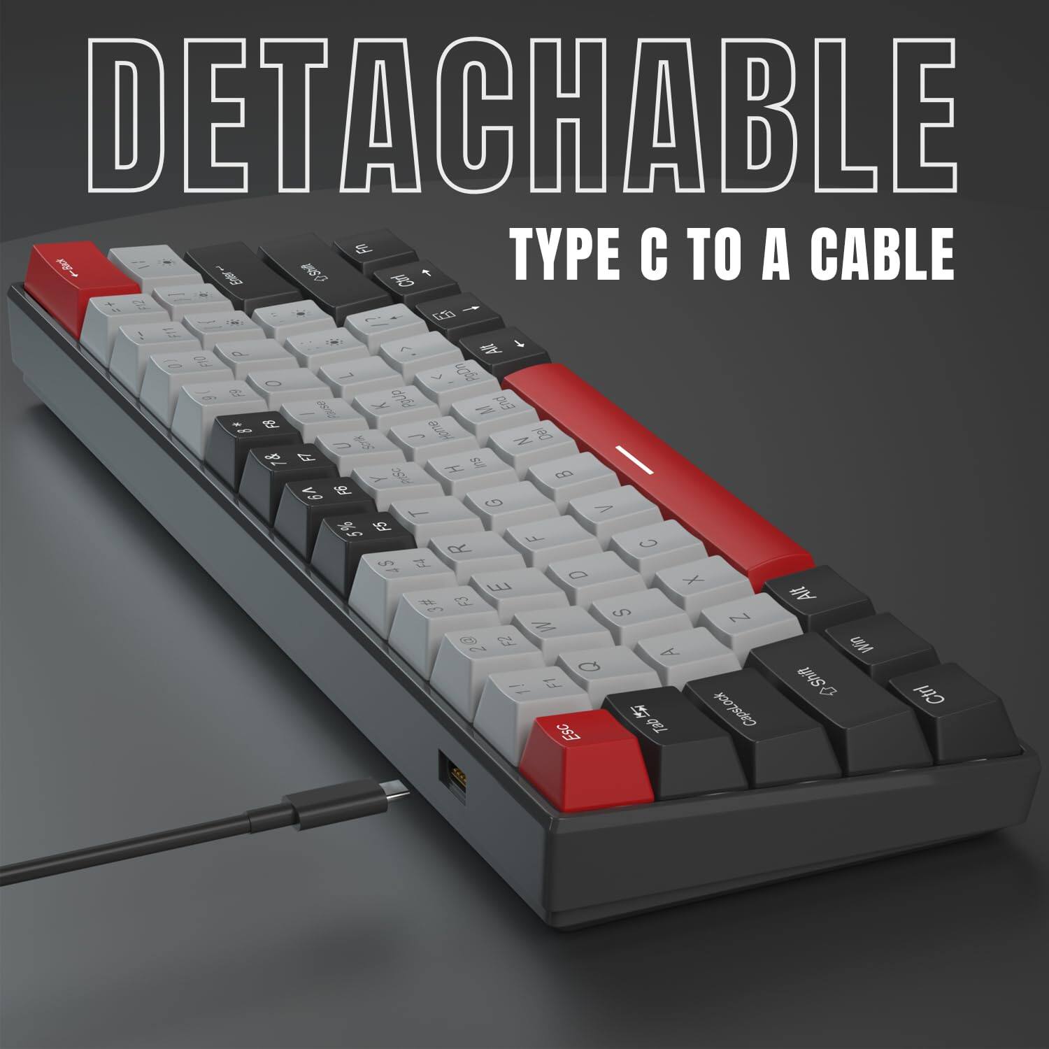 DETACHABLE  
TYPE C TO A CABLE