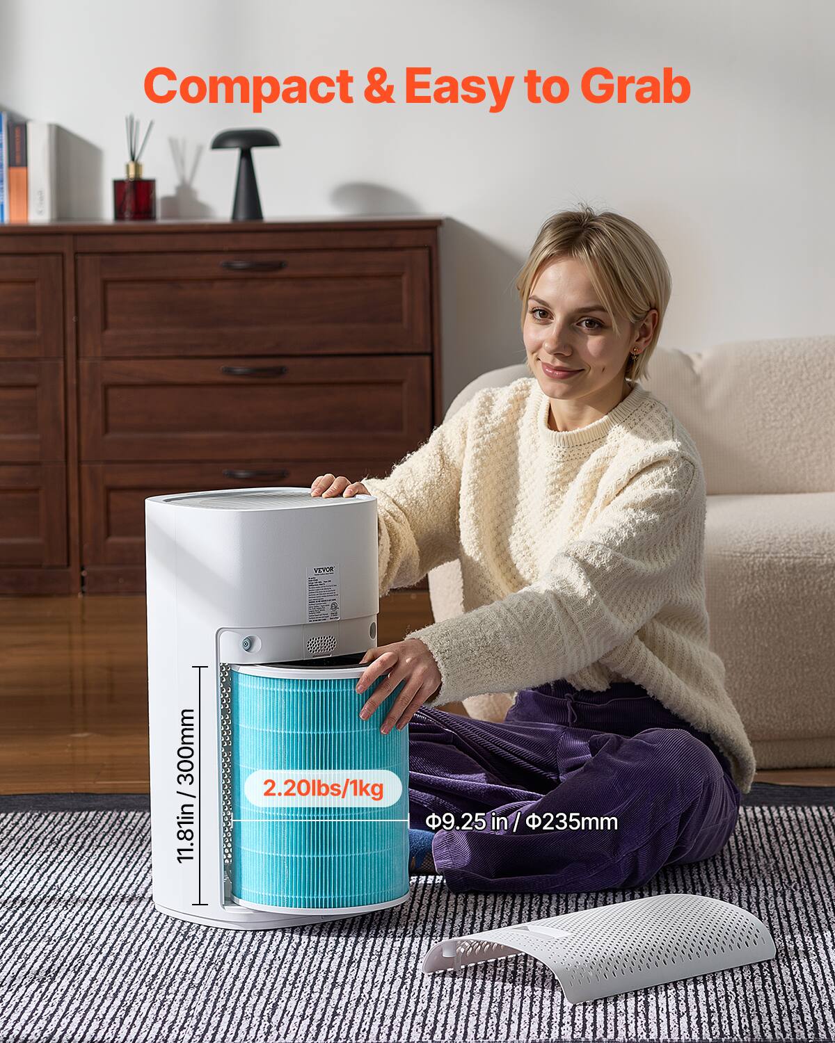 Compact & Easy to Grab

11.81in / 300mm

2.20lbs / 1kg

Ø9.25in / Ø235mm