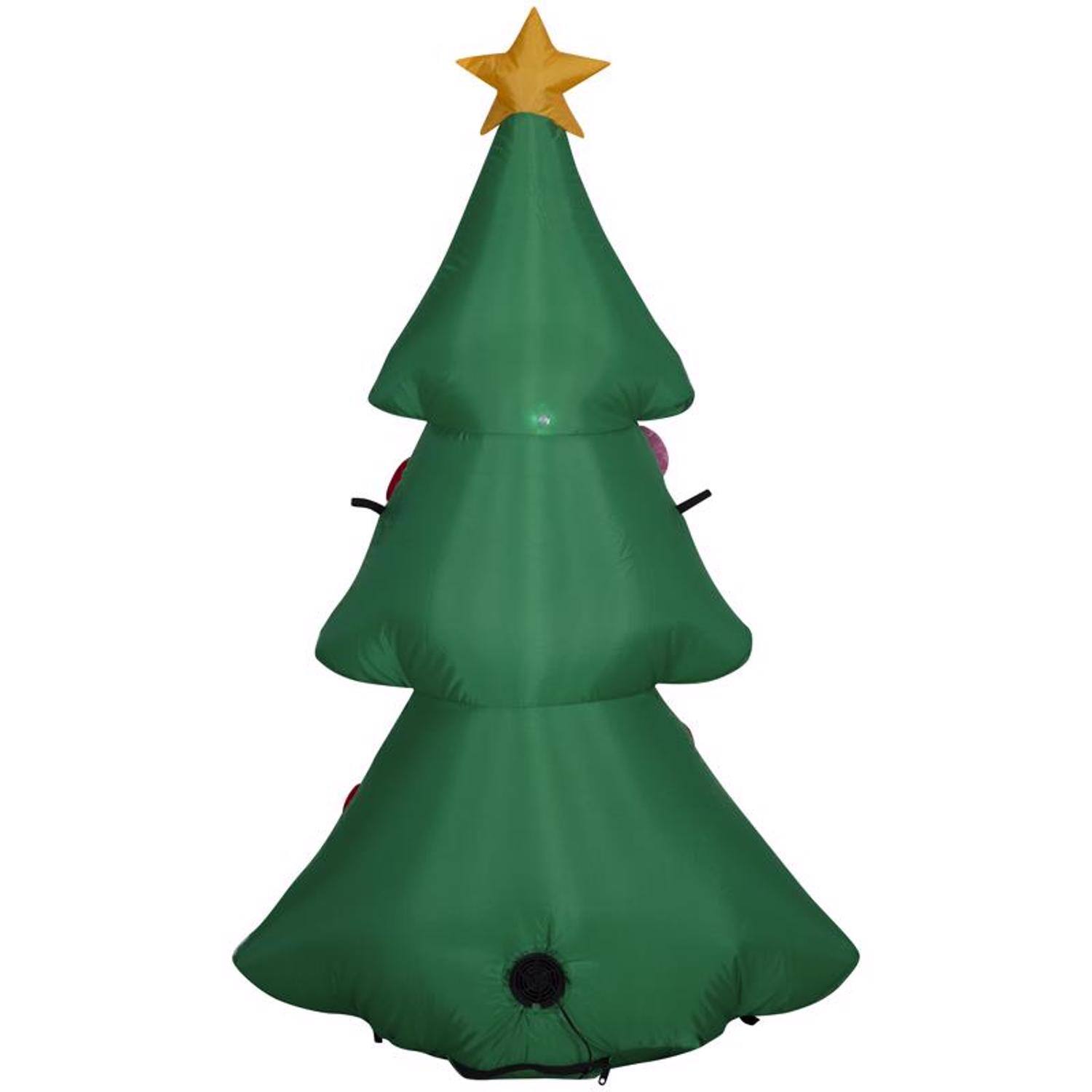 Back. Gemmy - Gemmy Airblown Inflatable Christmas Tree with Snowy Layers 48 in. Inflatable (Case of 6) - Multicolored.