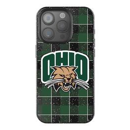 Keyscaper - NCAA - Ohio Bobcats Plaid Bling iPhone Case - 14 - Black