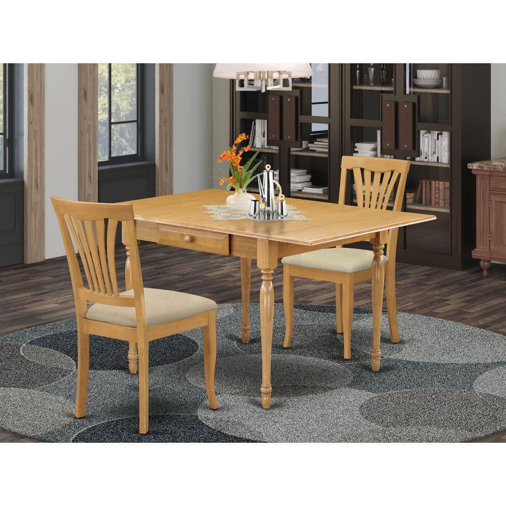 Angle. East West Furniture - Dining Room Set Oak - Brown.