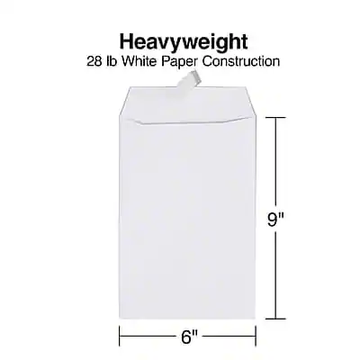 Heavyweight  
28 lb White Paper Construction  
9" x 6"